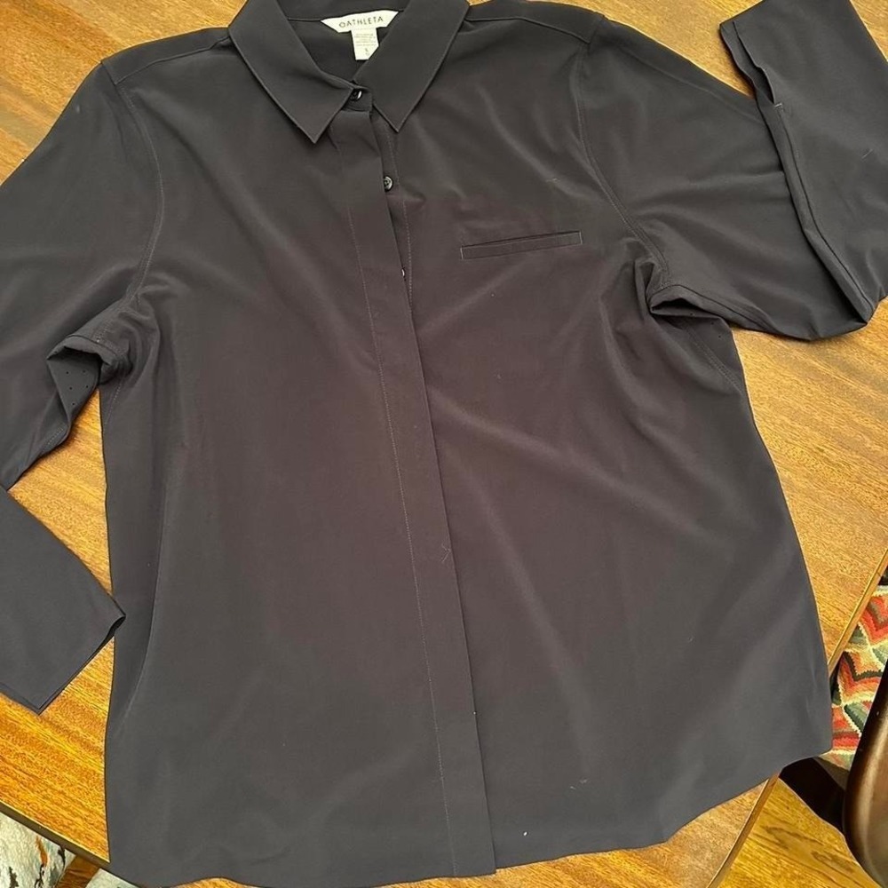 Athleta Navy Blue Button Up